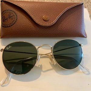 Ray-ban gold round sunglasses